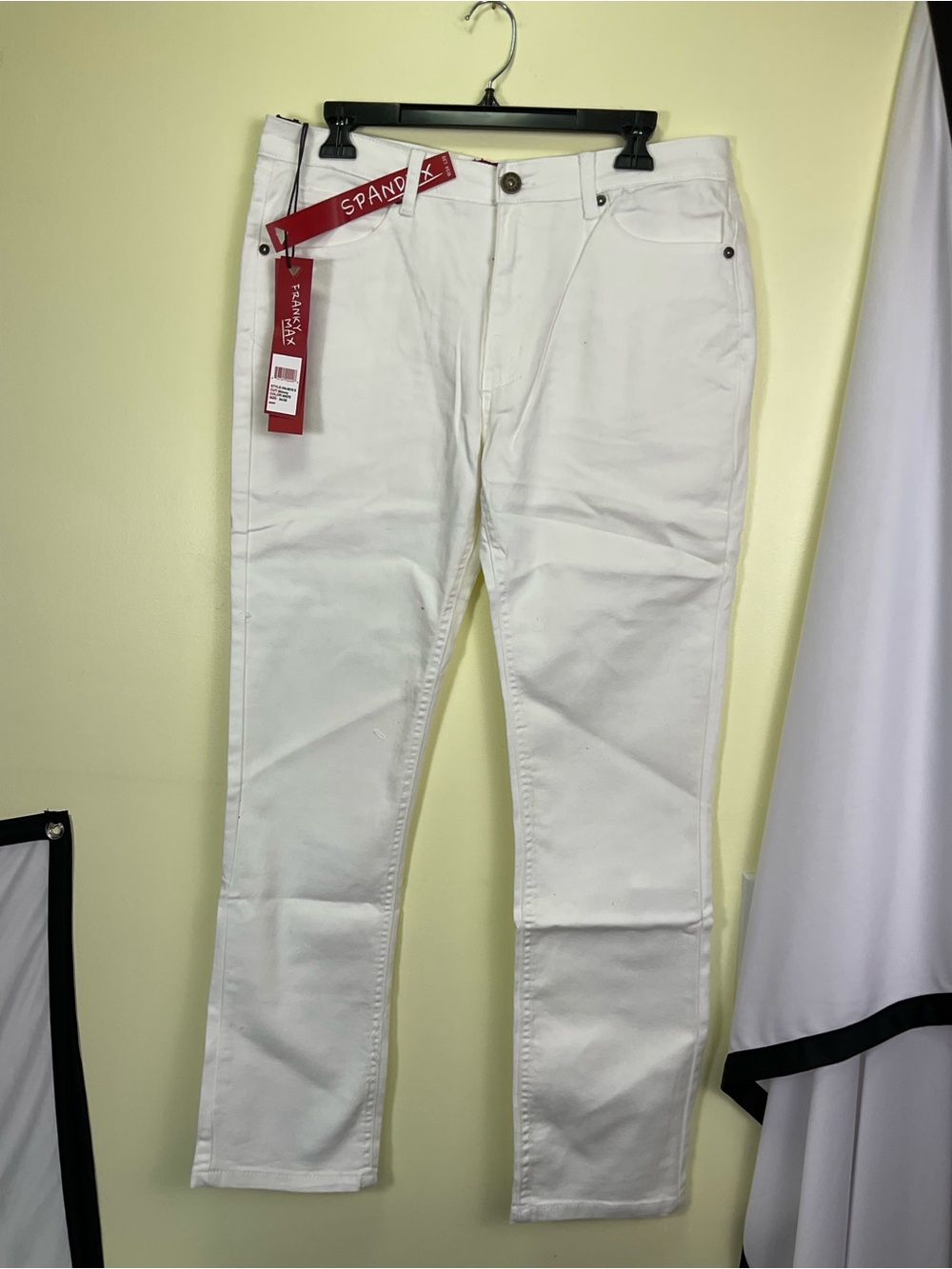 Franky Max Men’s Spandex Skinny Jeans - White